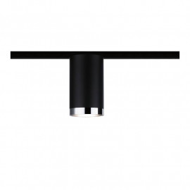 Spot sur rail Tube URail Paulmann - GU10 - 10W max - Dimmable - Noir mat/ chromé - Sans ampoule