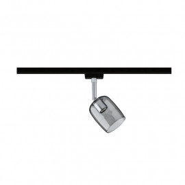 Spot orientable sur rail Blossom URail Paulmann - G9 - 10W max - Dimmable - Noir mat/ verre fumé - Sans ampoule