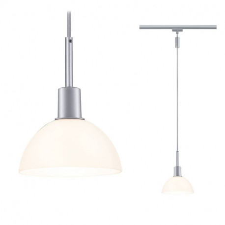 Suspension URail Sarrasani Paulmann - 20W max - E14 - Dimmable - Chrome mat/ verre opale