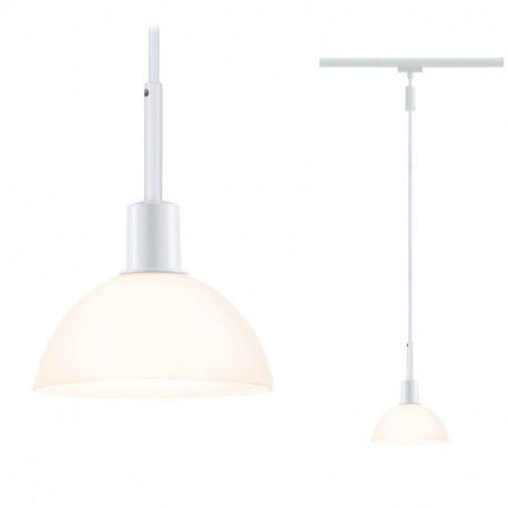 Suspension URail Sarrasani Paulmann - 20W max - E14 - Dimmable - Blanc / verre opale