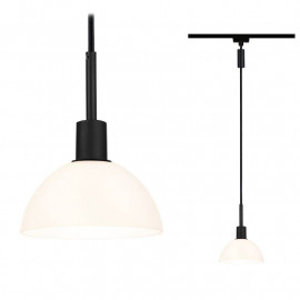 Suspension URail Sarrasani Paulmann - 20W max - E14 - Dimmable - Noir / verre opale