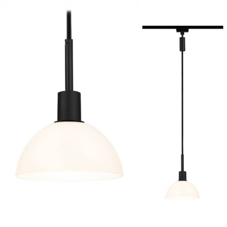 Suspension URail Sarrasani Paulmann - 20W max - E14 - Dimmable - Noir / verre opale