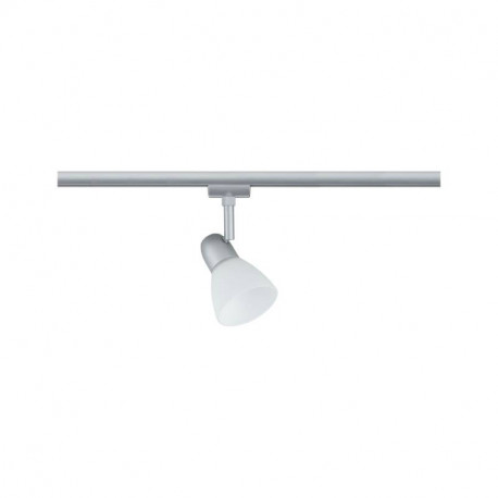 Spot sur rail Caps URail Paulmann - 20W max - E14 - Dimmable - Chrome dépoli/ verre opale