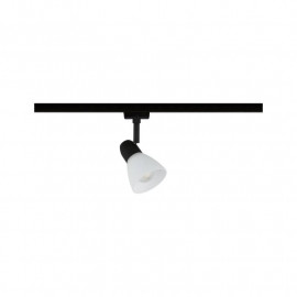 Spot sur rail Caps URail Paulmann - 20W max - E14 - Dimmable - Noir mat/ verre opale