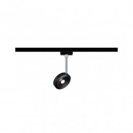 Spot LED Discus URail Paulmann - 2700K - 5W - Dimmable - Noir mat/chromé