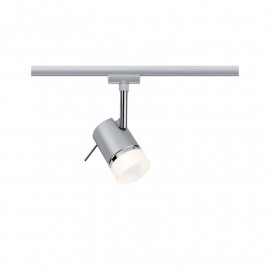 Spot sur rail Pipe URail Paulmann - GU10 - 10W max - Dimmable - Chrome mat/ chrome - Sans ampoule