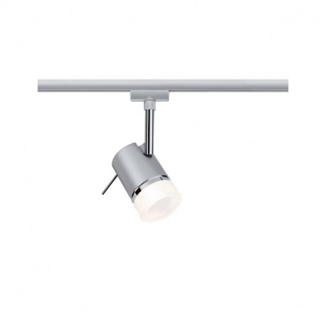 Spot sur rail Pipe URail Paulmann - GU10 - 10W max - Dimmable - Chrome mat/ chrome - Sans ampoule