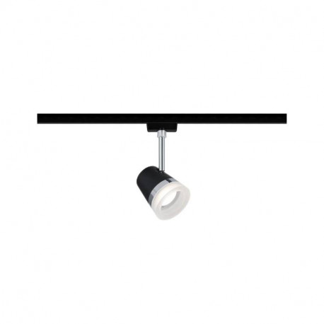 Spot sur rail Cone URail Paulmann - GU10 - 10W - Dimmable - Noir mat/chrome - Sans ampoule
