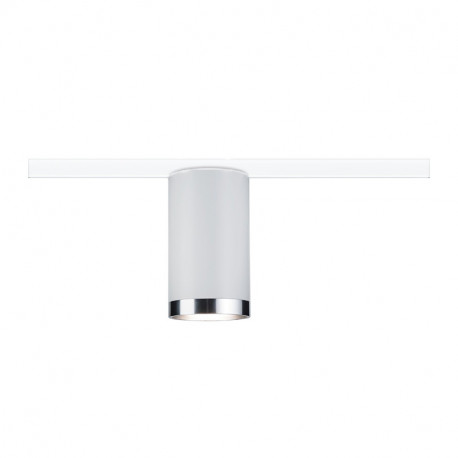 Spot sur rail Tube URail Paulmann - Blanc chromé - Métal - GU10 - 10W max - Dimmable - Sans ampoule