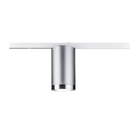 Spot sur rail Tube URail Paulmann - chromé dépoli / chromé brillant - Métal - GU10 - 10W max - Dimmable - Sans ampoule
