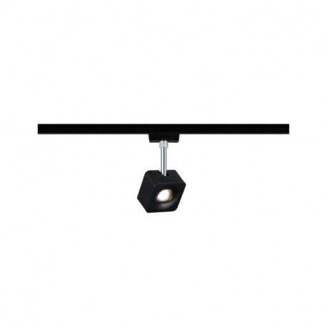 Spot sur rail Cube URail Paulmann - 8W - 4000K - Dimmable - Noir mat/chrome