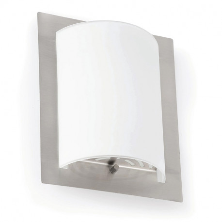 Applique DIULA Faro - E27 - 15W max - Nickel mat/Verre opal