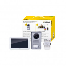 Kit portier-vidéo mains libres Vimar - Avec moniteur 7” - Alimentation modulaire 