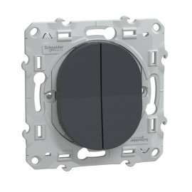 Double va et vient Ovalis Schneider Electric - 10 AX - 250V - Anthracite