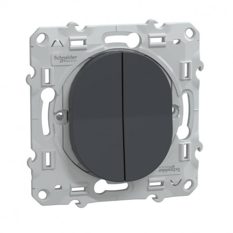Double va et vient Ovalis Schneider Electric - 10 AX - 250V - Anthracite