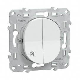 Double va et vient Ovalis Schneider Electric - 10 AX - 250V - Blanc anti bactérien