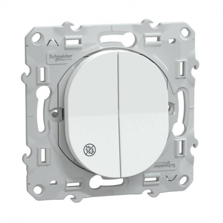 Double va et vient Ovalis Schneider Electric - 10 AX - 250V - Blanc anti bactérien