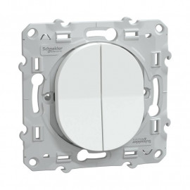 Double poussoir fermeture Ovalis Schneider Electric - 10 AX - 250V - Blanc