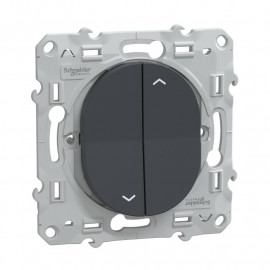 Interrupteur 2 boutons pour volets roulants Ovalis Schneider Electric - 6 AX - 250V - Anthracite