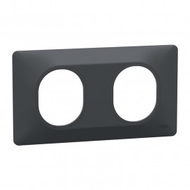 Plaque de finition Ovalis Schneider Electric - 2 postes Horizontal - Anthracite