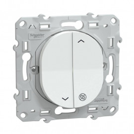 Interrupteur 2 boutons pour volets roulants Ovalis Schneider Electric - 6 AX - 250V - Blanc anti-bactérien