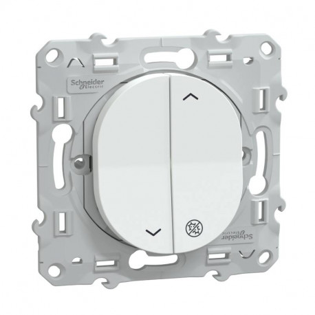 Interrupteur 2 boutons pour volets roulants Ovalis Schneider Electric - 6 AX - 250V - Blanc anti-bactérien