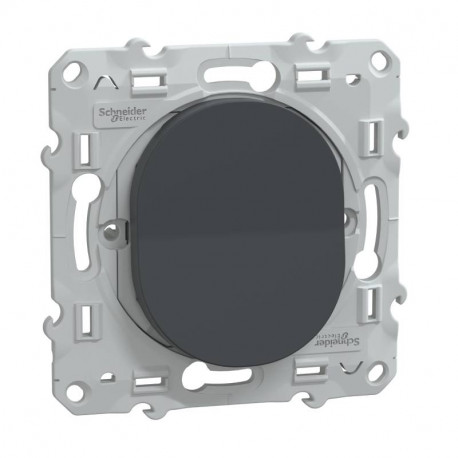 Bouton poussoir à fermeture Ovalis Schneider Electric - 10 A - 250V - Anthracite