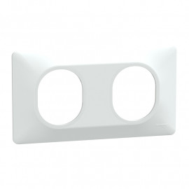 Plaque de finition Ovalis Schneider Electric - 2 postes Horizontal - Blanc