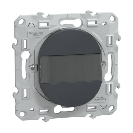 Bouton poussoir à fermeture avec porte étiquette Ovalis Schneider Electric - 10 AX - 250V - Anthracite