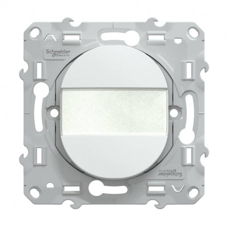 Bouton poussoir à fermeture avec porte étiquette Ovalis Schneider Electric - 10 AX - 250V - Blanc