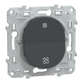 Bouton poussoir pour VMC Ovalis Schneider Electric - Sans arrêt - 10 AX - 250V - Anthracite