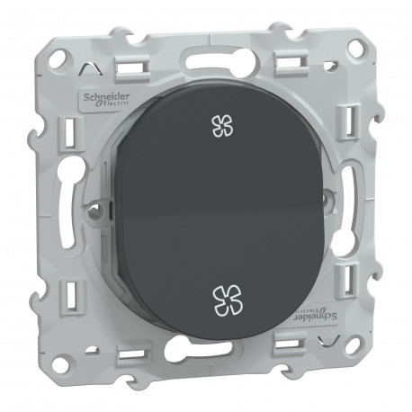 Bouton poussoir pour VMC Ovalis Schneider Electric - Sans arrêt - 10 AX - 250V - Anthracite