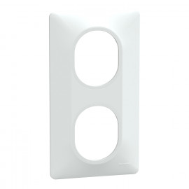 Plaque de finition Ovalis Schneider Electric - 2 postes Vertical - Blanc