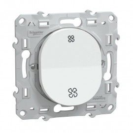 Bouton poussoir pour VMC Ovalis Schneider Electric - Sans arrêt - 10 AX - 250V - Blanc