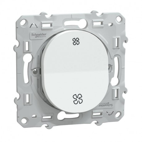 Bouton poussoir pour VMC Ovalis Schneider Electric - Sans arrêt - 10 AX - 250V - Blanc