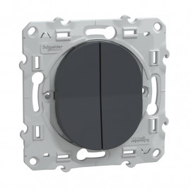 Combiné va et vient + poussoir Ovalis Schneider Electric - 10 AX - 250V - Anthracite
