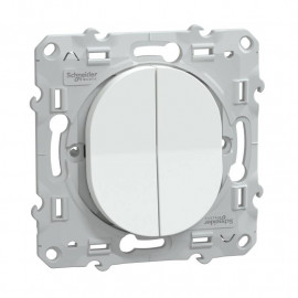 Combiné va et vient + poussoir Ovalis Schneider Electric - 10 AX - 250V - Blanc