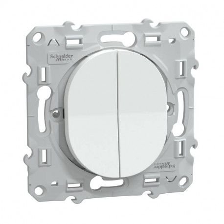 Combiné va et vient + poussoir Ovalis Schneider Electric - 10 AX - 250V - Blanc