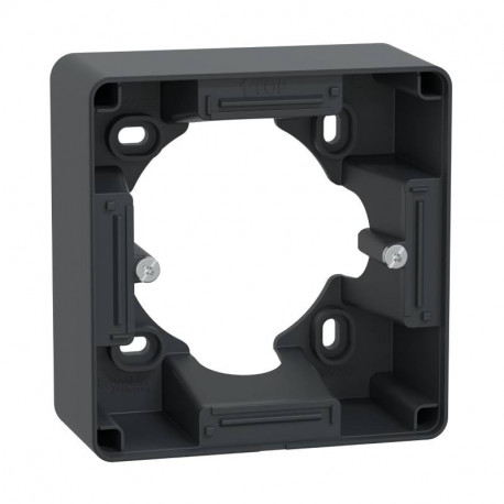 Boite support 36mm Ovalis Schneider Electric - 1 poste - Pour montage en saillie - Anthracite