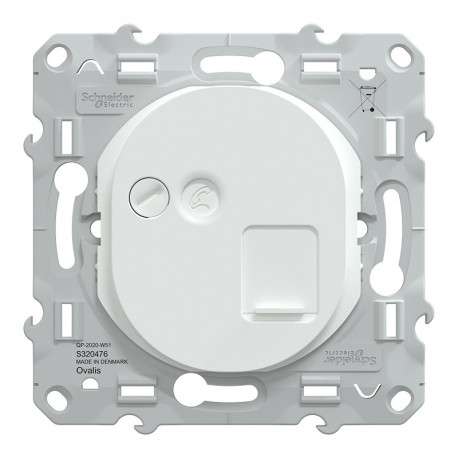 Produktbild von Schneider Electric Ovalis RJ45 CAT.6 STP Dose – Anthrazit, Grad 3, Für VDI-Netze, 40x70x70 Mm