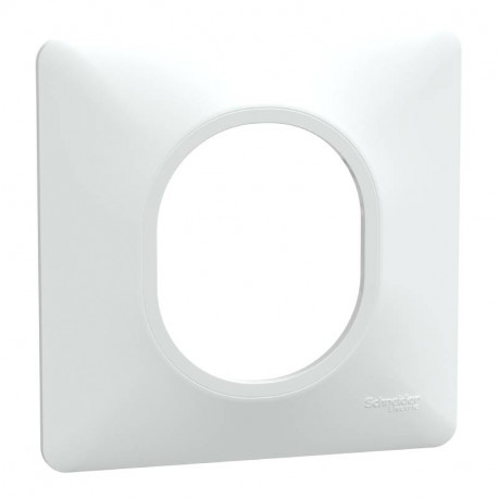 Plaque de finition Ovalis Schneider Electric - 1 poste - Blanc