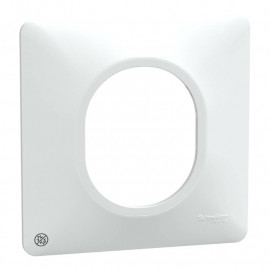Plaque de finition Ovalis Schneider Electric - 1 poste - Blanc Antibactérien