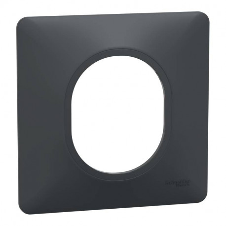 Plaque de finition Ovalis Schneider Electric - 1 poste - Anthracite