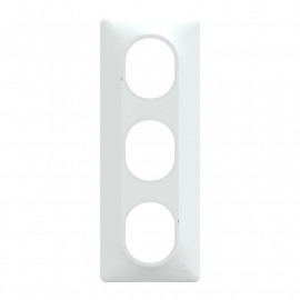 Plaque de finition Ovalis Schneider Electric - 3 postes Vertical - Blanc