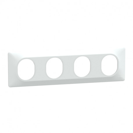 Plaque de finition Ovalis Schneider Electric - 4 postes Horizontal -Blanc