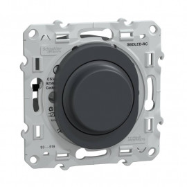 Variateur de lumière rotatif Ovalis Schneider Electric - 2 ou 3 fils - 230V - Anthracite