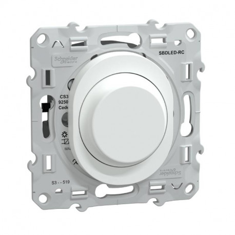 Variateur de lumière rotatif Ovalis Schneider Electric - 2 ou 3 fils - 230V - Blanc
