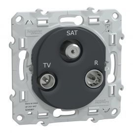 Prise TV-R-SAT Ovalis Schneider Electric - Encastré - Anthracite