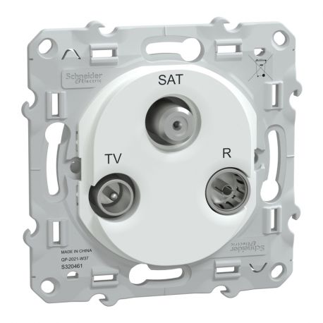 Prise TV-R-SAT Ovalis Schneider Electric - Encastré - Blanc