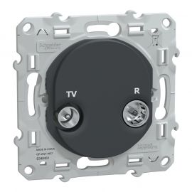 Prise TV-R Ovalis Schneider Electric - Encastré - Anthracite